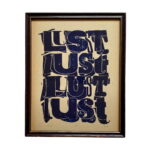 Lust 12/50 - linoryt w drewnianej oprawie vintage