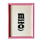 Miło 81/100 - linoryt w różowej ramce vintage
